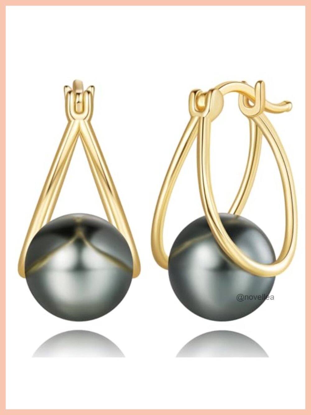 14K Gold Plated Pearl Hoop Earrings for Women Lightweight Trendy Jewelry
